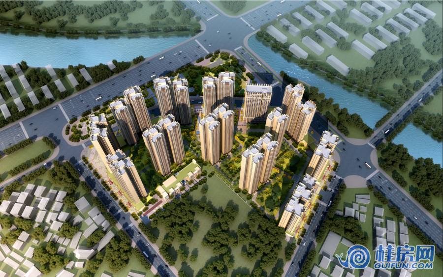 彰泰金桥水岸鸟瞰效果图