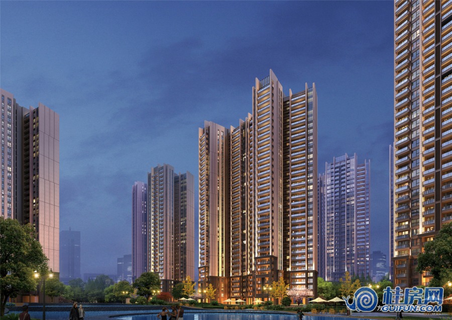 桂林大龙府楼王夜景效果图