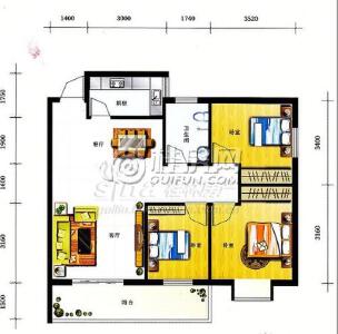 中房·阳光两房两厅一卫