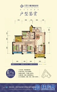 9#楼E户型：115㎡3+1房两厅两卫