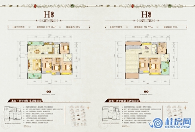 龙光普罗旺斯北区H户型 七房三厅四卫 建面约220.57㎡