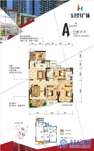 汇金时代广场2/4/5#3+1房2厅2卫