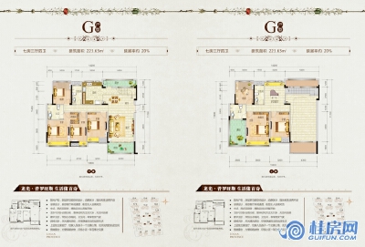 龙光普罗旺斯北区G户型 七房三厅四卫 建面约223.63㎡