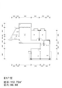 泗洲湾花园?漓江公馆E1四房一厅112.72㎡