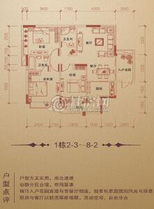 兴进·中央尊馆1栋2-3～10-1户型三房两厅二卫