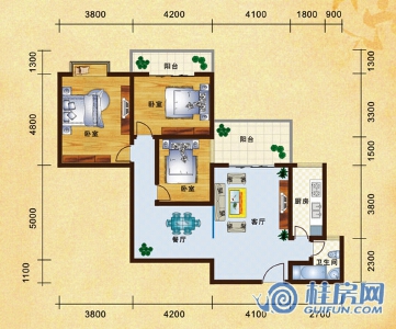 5#A户型三房二厅一卫124.43㎡（售罄）