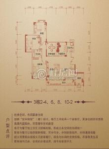 兴进·中央尊馆3栋2-4、6、8、10-2户型三房两厅二卫