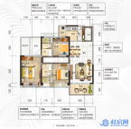 三房两厅两卫（113㎡，毛坯）