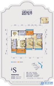 安厦·酩悦湾9栋S户型两房两厅两卫107.52㎡