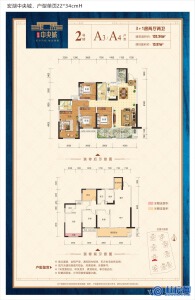 宏湖中央城2号楼A3/A4户型