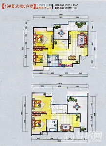 都市心语 C户型 两房三厅两卫 131.38㎡