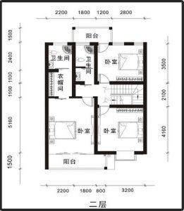 碧水嘉园 水印帝景复式楼二层户型图