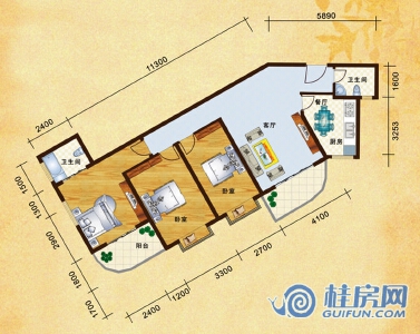 5#D户型三房二厅二卫123.12㎡（售罄）