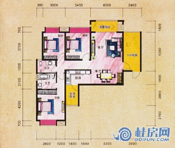 宜和云天8#C户型3房2厅2卫129.81㎡