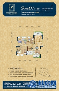 （售罄）精通伊顿国际9#01户型137㎡2+1房2厅2卫
