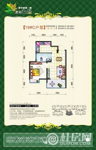 都市心语 C户型 一房一厅一卫 42.45㎡