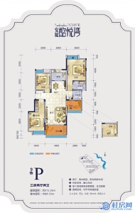 安厦·酩悦湾9栋P户型三房两厅两卫113.33㎡
