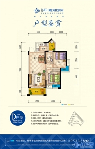 麓湖北岸B区5#D户型两房两厅一卫79.96㎡