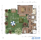 大龙湾合院别墅252㎡  一层户型