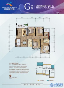 顺祥新天地G户型 四房两厅两卫 约116㎡
