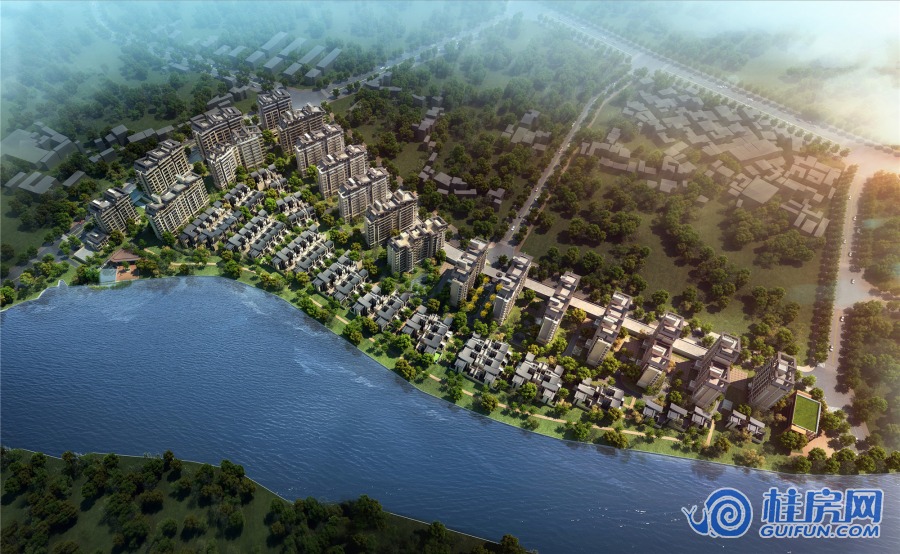 兴进·漓江郡府丹桂府鸟瞰图