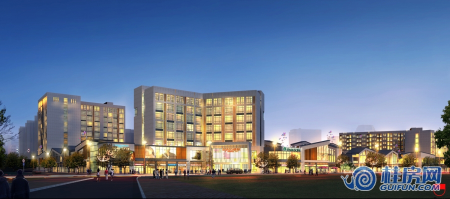 弘大花江荟谷.后街效果图（沿街透视图夜景）