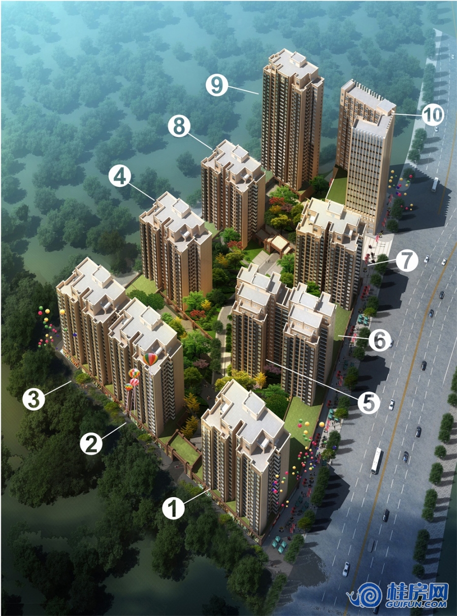 鹏程·金色城市鸟瞰楼栋图