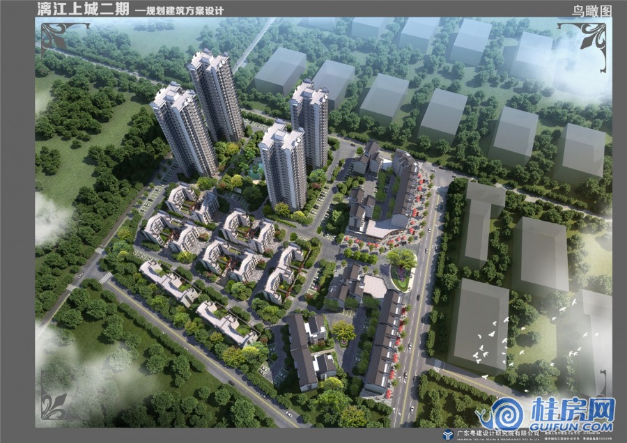 漓江上城鸟瞰图