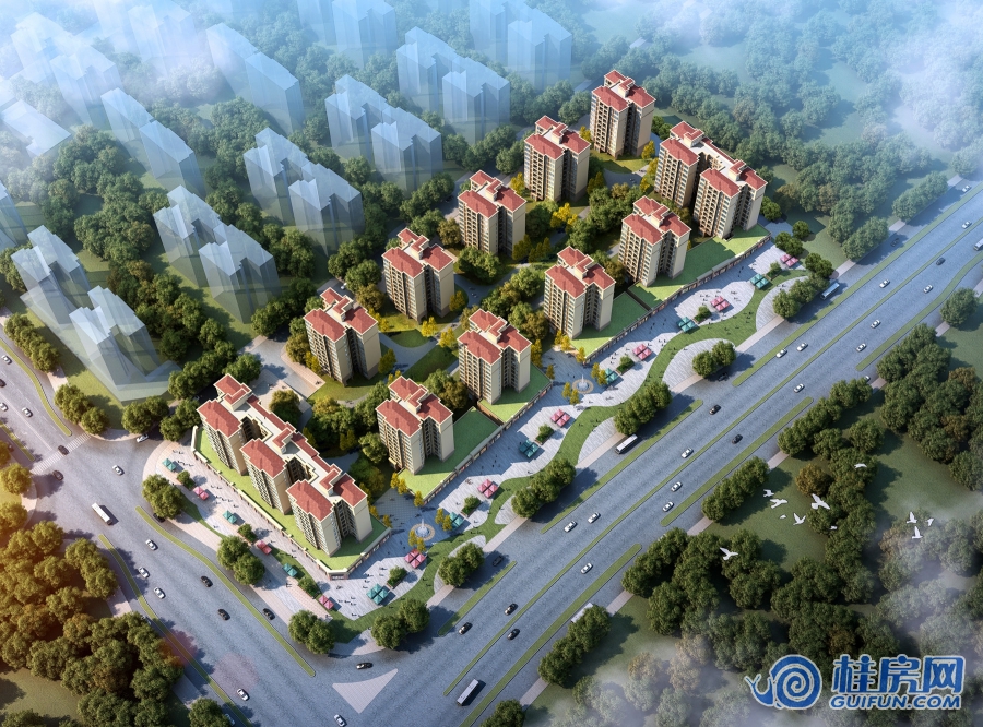 龙光普罗旺斯6期北一地块鸟瞰效果图