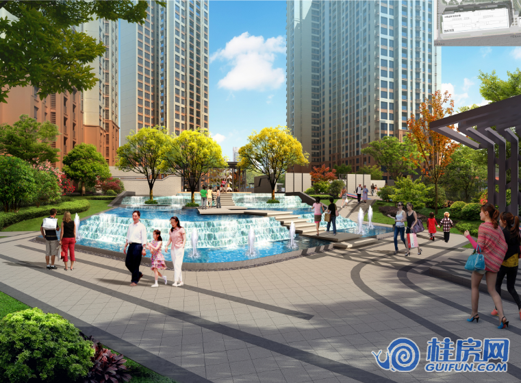 桂林电子商城·天悦城中心水景效果图