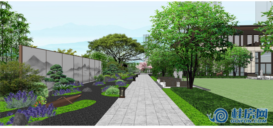 桂林富力城园林展示区效果图