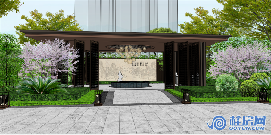 桂林富力城园林展示区效果图