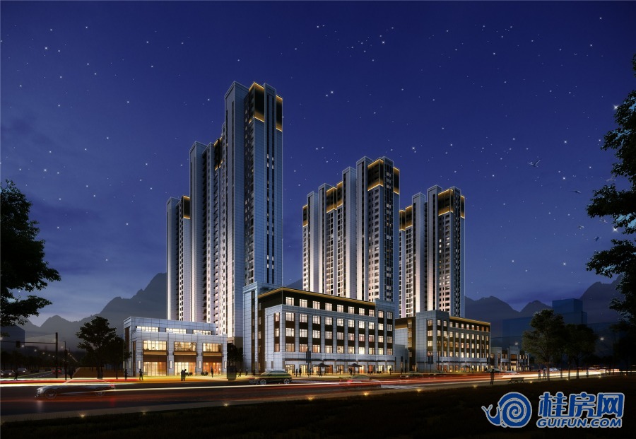 中鼎桂林公馆夜景效果图