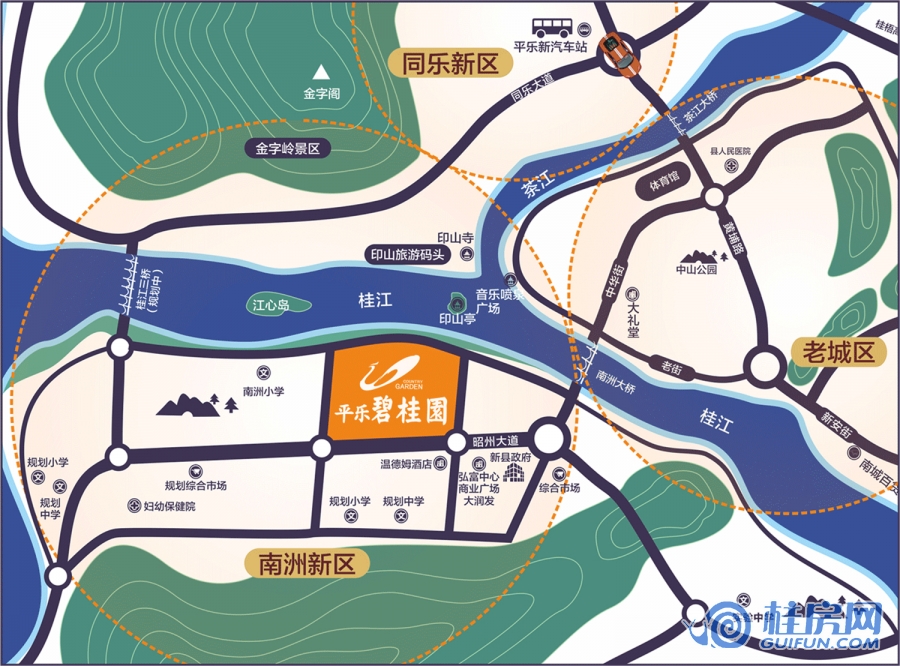 平乐碧桂园区位图