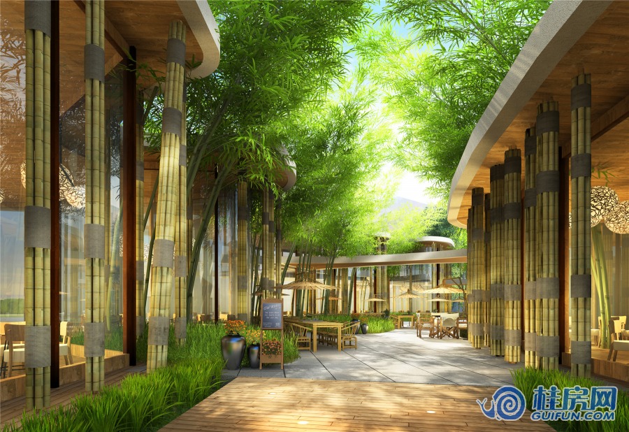 自在桂林商业效果图-长桌宴部落